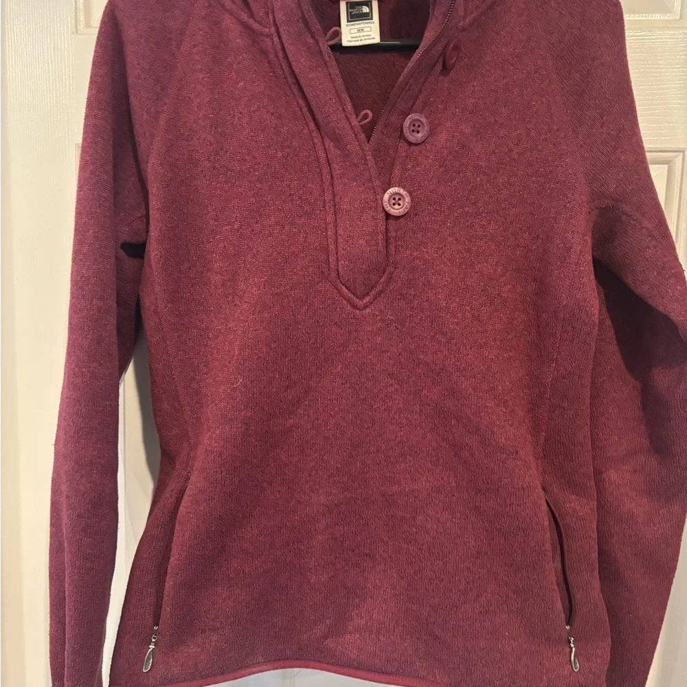 The North Face Women's Burgundy Hooded Sweater - Picture 1 of 4